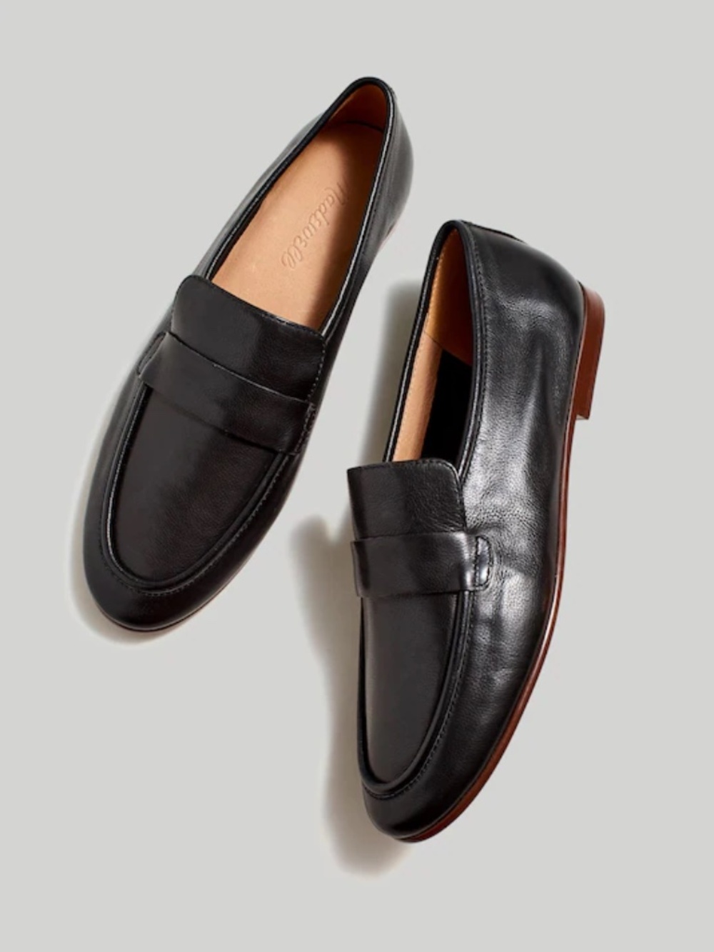 Madewell Womens Black Leather Lacey Loafers Shoes Size 7